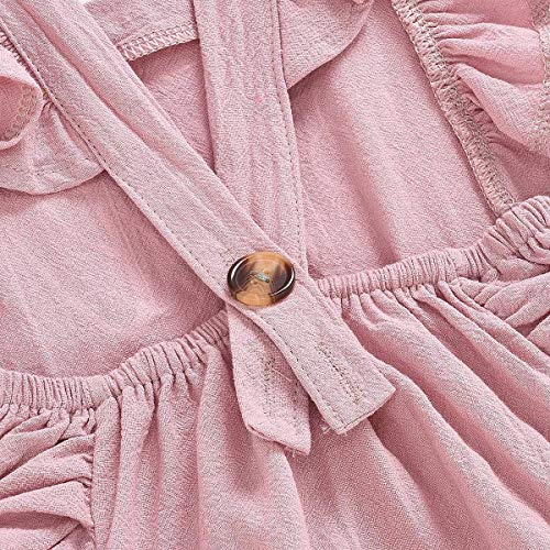 FYMNSI recién nacido bebé niña primer cumpleaños traje de pastel Smash One Print Volantes sin espalda de una sola pieza, mono mono de verano ropa foto accesorios 0-18 m Rosa Flor rosa. 6-12 Meses