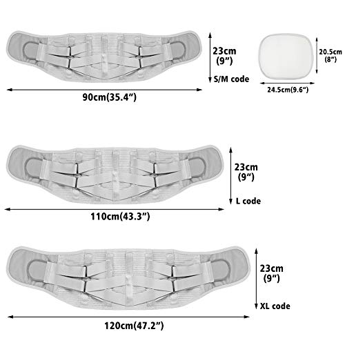 Fyore Cinturón Lumbar Soporte Lumbar Faja Lumbar Hombre y Mujer Regulable Tirador Lumbar Apoyo Inferior Espalda Cinturón Venda para Aliviar El Dolor de Espalda y Prevenir Daños Lumbar Hombre/Mujer M