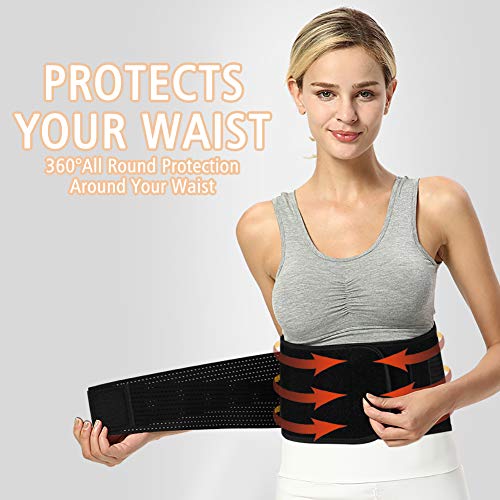 Fyore Faja Lumbar Hombre y Mujer Cinturón Lumbar Soporte Lumbar Regulable Tirador Lumbar Apoyo Inferior Espalda Cinturón Venda para Aliviar El Dolor de Espalda y Prevenir Daños Lumbar Hombre/Mujer M