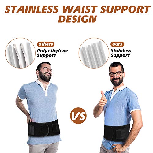 Fyore Faja Lumbar Hombre y Mujer Cinturón Lumbar Soporte Lumbar Regulable Tirador Lumbar Apoyo Inferior Espalda Cinturón Venda para Aliviar El Dolor de Espalda y Prevenir Daños Lumbar Hombre/Mujer M