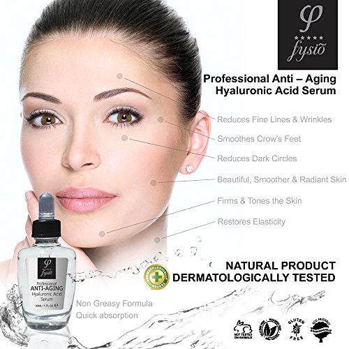 Fysio Sérum Ácido Hialurónico | Sérum Antienvejecimiento con Cera de Abejas y Vitamina C - Para Rostro y Cuello - Para Hombres y Mujeres | 30ml