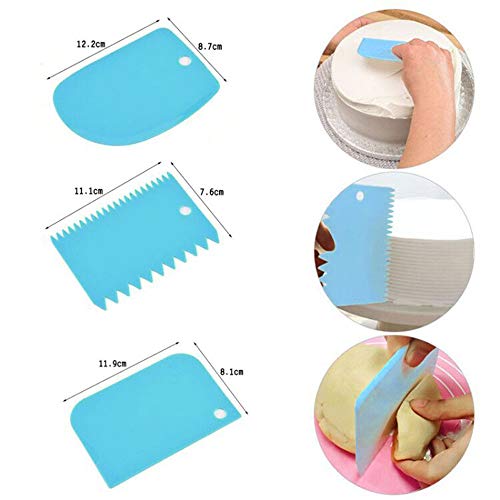 FYSL 8 piezas Raspador de Masa de Plástico Raspador de Pastel para Hacer Masa de Pan para Fondant de Pastel(6 Rascador de Masa + 2 Herramienta de Desmoldeo)