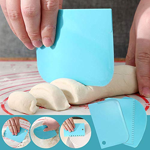 FYSL 8 piezas Raspador de Masa de Plástico Raspador de Pastel para Hacer Masa de Pan para Fondant de Pastel(6 Rascador de Masa + 2 Herramienta de Desmoldeo)