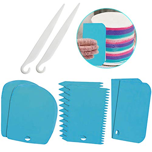 FYSL 8 piezas Raspador de Masa de Plástico Raspador de Pastel para Hacer Masa de Pan para Fondant de Pastel(6 Rascador de Masa + 2 Herramienta de Desmoldeo)