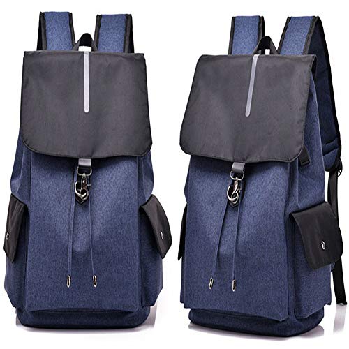 FYYTRL Mochila de Viaje para computadora portátil, Mochila de Estudiante Informal con Puerto de Carga USB, Bolsa de computadora portátil súper Blog Liviana, Mochila Escolar Impermeable, Unisex,Blue