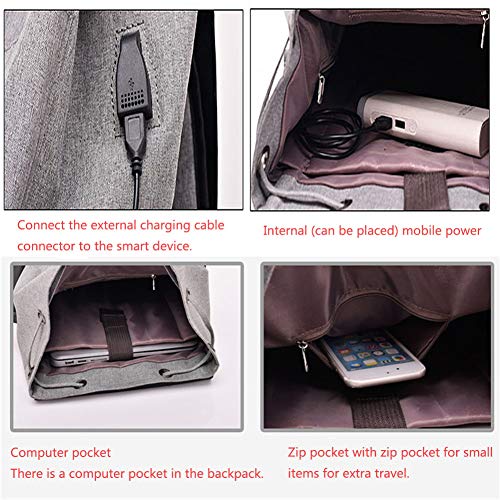 FYYTRL Mochila de Viaje para computadora portátil, Mochila de Estudiante Informal con Puerto de Carga USB, Bolsa de computadora portátil súper Blog Liviana, Mochila Escolar Impermeable, Unisex,Blue