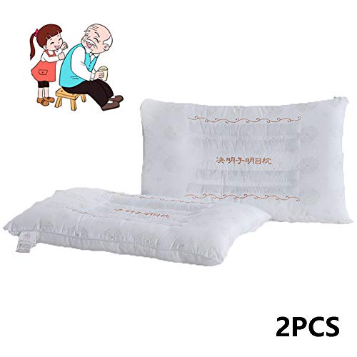 FZXH Cassia Almohada, Estudiante De Ayuda para El Sueño Almohada para Cuello,Suave Y Cómodo, Diseño Ergonómico, Proteja La Columna Cervical, Elimine Las Tensiones, 48 ​​* Los 74CM,2PCS