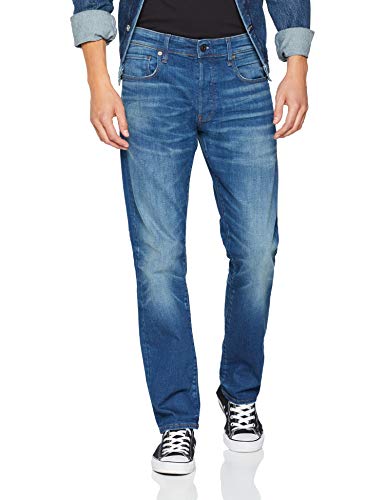 G-Star Raw 3301 Straight, Jeans Dritto Uomo, Blu (medium aged 9880-071), W28/L32