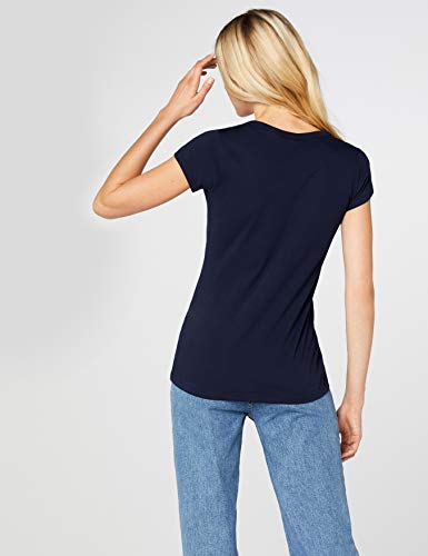 G-STAR RAW Eyben Slim V T Wmn S/s Camiseta, Azul (Sartho Blue 6067), 40 (Talla del fabricante: Large) para Mujer