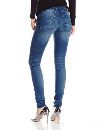 G-STAR RAW Lynn Mid Waist Skinny Vaqueros, Azul (Medium Aged 6550), 27W / 30L para Mujer