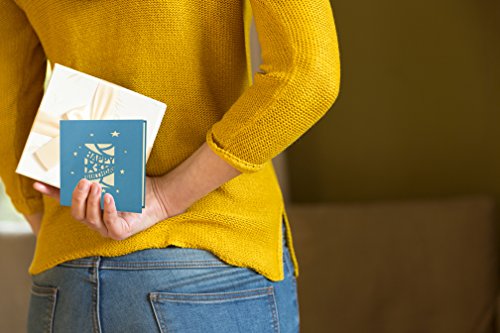 G02 Tarjeta de felicitación para cumpleaños de alta calidad hecho a mano con diseño en 3D paquete regalo pequeño, azul, texto en inglés