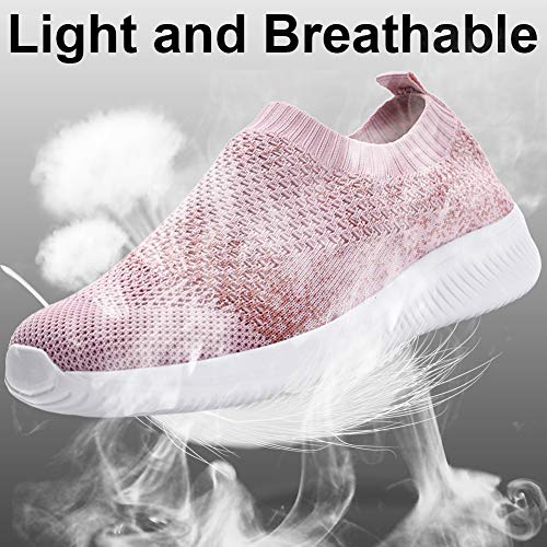 Gaatpot Zapatillas Casual para Mujer Mesh Calzados para Correr en Asfalto Zapatillas de Estar por Casa Calzado Deportivo de Exterior Rosa 40.5/41EU