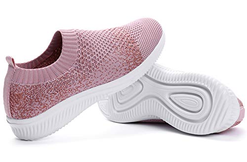 Gaatpot Zapatillas Casual para Mujer Mesh Calzados para Correr en Asfalto Zapatillas de Estar por Casa Calzado Deportivo de Exterior Rosa 40.5/41EU