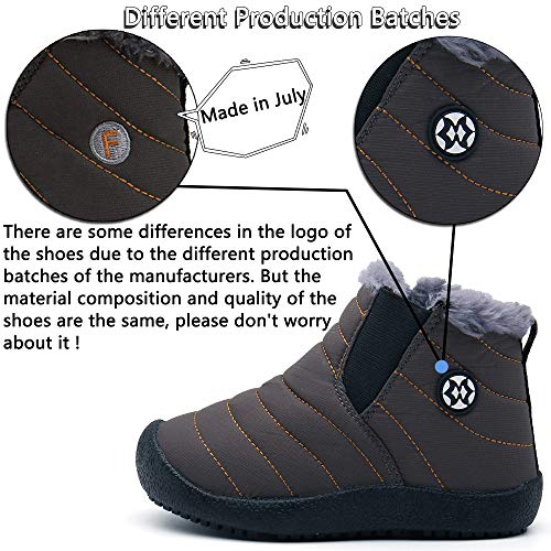 Gaatpot Zapatos Invierno Niña Niño Botas de Nieve Forradas Zapatillas Sneaker Botines Planas para Unisex Niños Gris(Niños) 39 EU = 39 CN