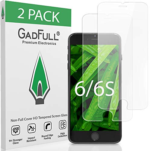 GadFull 2 Piezas HD Protector de Pantalla para iPhone 6 e iPhone 6S | Lámina de Vidrio Templado 3D Suave para Proteger Pantalla Táctil