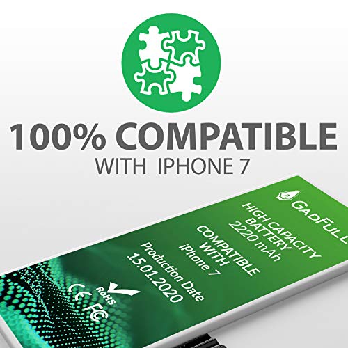 GadFull Batería de Alta Capacidad de reemplazo Compatible con iPhone 7 | 2020 Fecha de producción | Incluye Manual de reparación y Kit Profesional de Juego de Herramientas