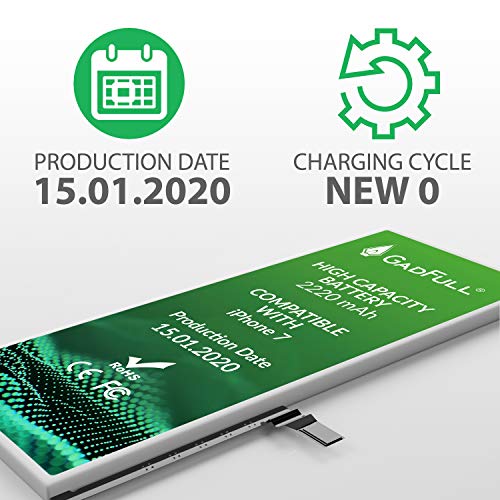 GadFull Batería de Alta Capacidad de reemplazo Compatible con iPhone 7 | 2020 Fecha de producción | Incluye Manual de reparación y Kit Profesional de Juego de Herramientas