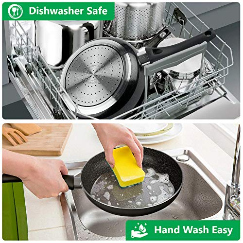 GadHome Classic 28cm Sartén Antiadherente, Negra | Bandeja de Aluminio con Mango Ergonómico | PFOA Gratis para Una Cocina Saludable | Apto para Inducción y Lavavajillas