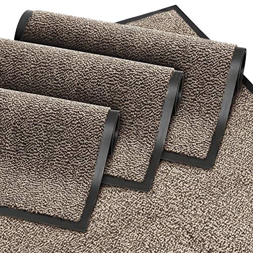 GadHome Felpudo de Entrada Beige 40x60 cm | Alfombra Exterior para Puerta, Impermeable, Lavable para Atrapar Suciedad para Recibidor | Alfombrilla Antideslizante, Pasillo, Cocina, Dormitorio