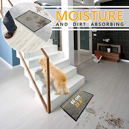 GadHome Felpudo de Entrada Beige 40x60 cm | Alfombra Exterior para Puerta, Impermeable, Lavable para Atrapar Suciedad para Recibidor | Alfombrilla Antideslizante, Pasillo, Cocina, Dormitorio