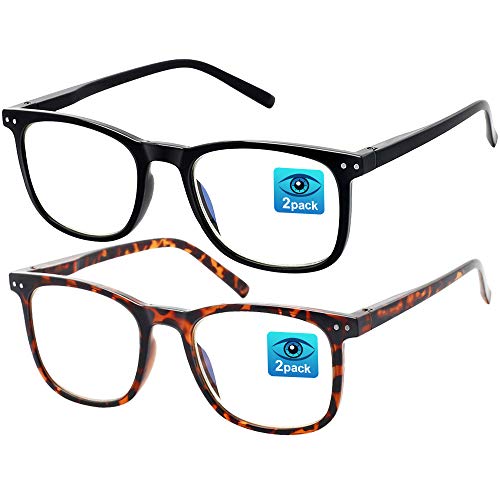 Gafas anti Luz Azul - Paquete de 2 Gafas para Ordenador, Gafas de Filtro Luz Azul para Hombres/Mujeres, Gafas Proteccion Ordenador Gafas Gaming para Antifatiga