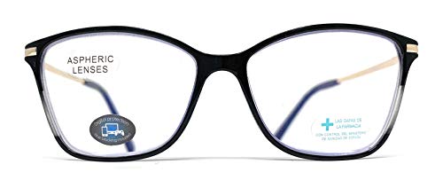 Gafas de lectura con filtro luz azul para gaming, ordenador, móvil, Protección Antifatiga. Butterfly venice negro con protección de luz azul 1.50x