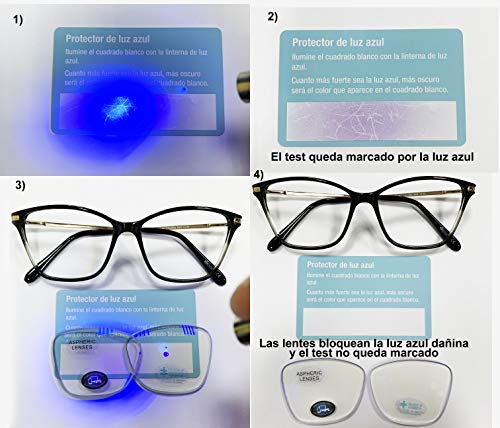 Gafas de lectura con filtro luz azul para gaming, ordenador, móvil, Protección Antifatiga. Butterfly venice negro con protección de luz azul 1.50x