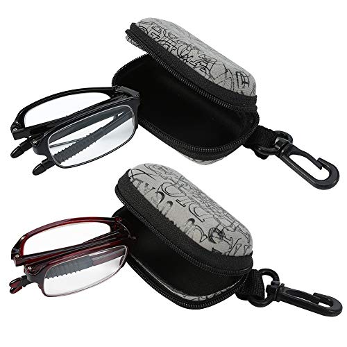 Gafas de lectura - Gafas de presbicia, gafas plegables portátiles de lectura de presbicia con 5 tipos 2 piezas (Design : Red1.5)