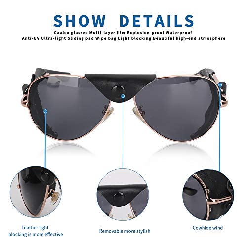 Gafas de Montaña Lentes de Glaciar,Gafas de Sol Polarizadas de Montaña Glaciar Esqui Alpinismo,uv400 (Oro)