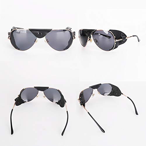 Gafas de Montaña Lentes de Glaciar,Gafas de Sol Polarizadas de Montaña Glaciar Esqui Alpinismo,uv400 (Oro)