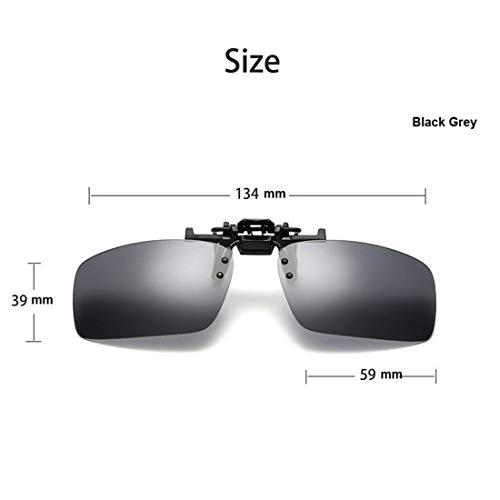 Gafas de sol con clip en la lente polarizada Flip Up, Gafas de sol unisex Sin marco con clip en gafas de sol con receta Filtro de gafas Luz fuerte para anteojos de miopía 2-Pack