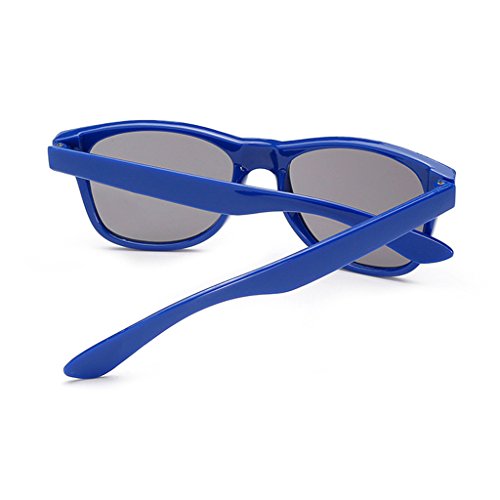 Gafas de sol de niño estilo viajero UV400 estructura flexibles, clásicas, estilo retro, para niños y niñas, azul