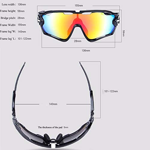 Gafas de sol deportivas polarizadas Hombre/mujer Gafas de ciclismo Viene con 3 lentes intercambiables Protección UV Protección Seguridad Gafas Usado para Ciclismo Pescar Conducir