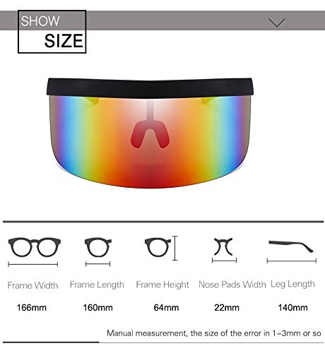 Gafas De Sol Gafas De Sol De Moda Mujeres Hombres Gafas De Sol Gafas De Sol Marco Grande Visera Hombres Gafas A Prueba De Viento Negro-Clearblue