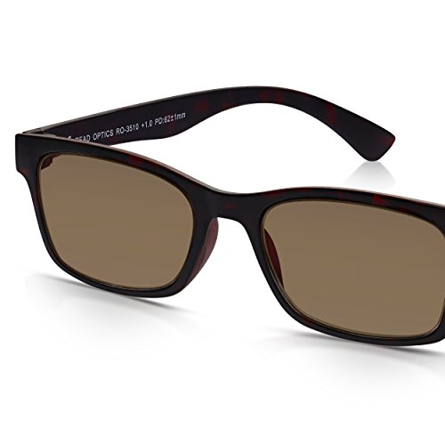 Gafas de Sol para Leer READ OPTICS Hombre/Mujer – Estilo Italiano Tortoise - Lentes Tintadas Protección UV-400 Graduadas +2.50 Dioptrías