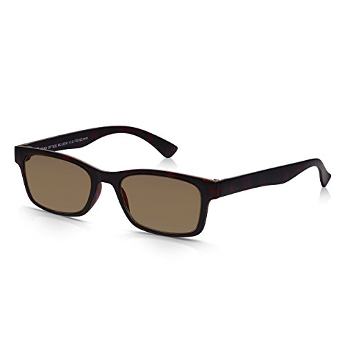 Gafas de Sol para Leer READ OPTICS Hombre/Mujer – Estilo Italiano Tortoise - Lentes Tintadas Protección UV-400 Graduadas +2.50 Dioptrías