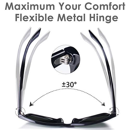 Gafas de Sol Polarizadas CHEREEKI Classic Retro UV400 Gafas de Rotección para Hombres Mujeres (Gris)