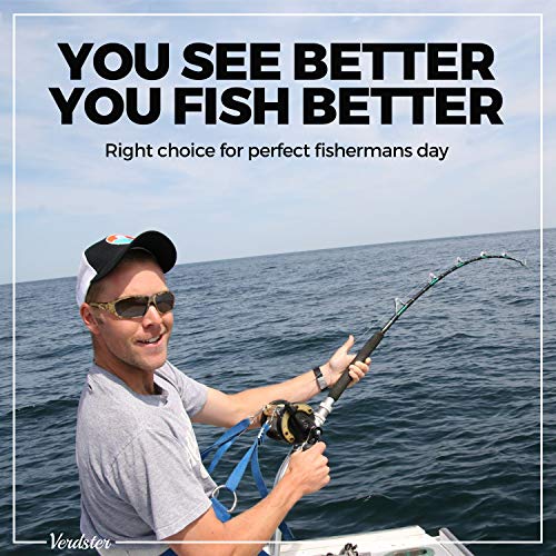 Gafas de sol polarizadas Verdster Camo – Protección UV – Gafas de Sol Marrones con Diseño de Camuflaje con Lentes de color Ámbar – Ideales para Pescar – Una Funda Suave y un Paño de Limpieza Incluidos
