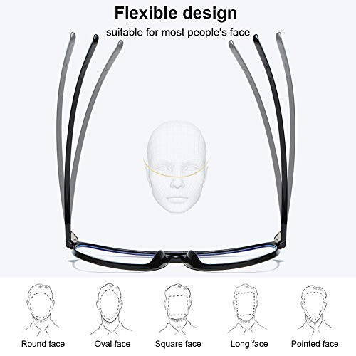 Gafas Luz Azul, Gafas Anti-luz Azul, Gafas Antifatiga, Gafas de Ordenador, Blue Light Blocking Glasses, Gafas de Pantalla, Antiluz Azul, Anti UV, Gafas para Ordenador Gaming PC para Hombre Mujer