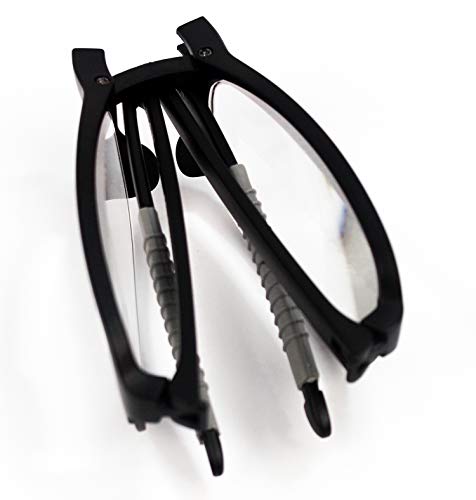 Gafas Plegables de Lectura Vista Cansada Presbicia, Graduadas Dioptrías +1.00 hasta +4.00, Gafas de Hombre y Mujer Unisex con Montura Fina, Bisagras Standard, Para Leer, Ver de Cerca (3.0 x, Gris)