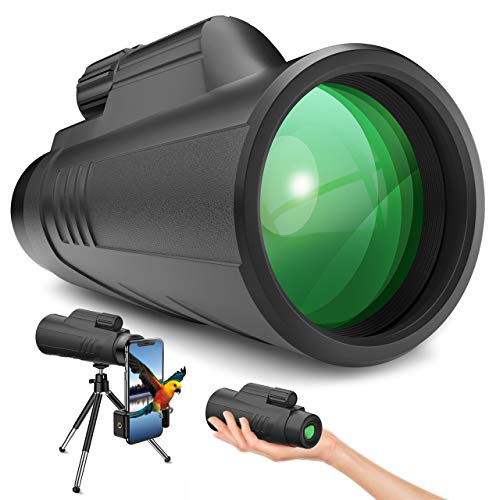 Gafild Telescopio Monocular, 12X42 BAK4 FMC Prisma Monocular Impermeable y Antivaho Monoculares para avistamiento Aves Caza Camping Concierto con Adaptador de Soporte para Smartphone y trípode