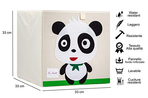 Gai BooM – Caja de juguetes para niños – Cesta plegable en dos variantes – abierto o cierre de saco y asas – Ideal para ordenar la habitación de los niños y guardar juegos o ropa 33x33x33 Maialino