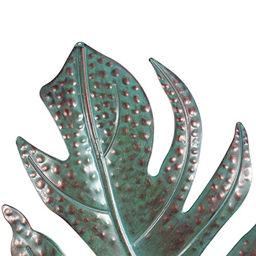 Galapara Decoracion de Pared, Blue Leaf Wall Art Iron Leaf Decoración de Pared de Metal de Hierro Decoración de Pared de Arte para el hogar Adorno Colgante de Pared
