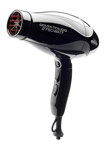GAMMAPIU' Secador de Pelo Profesional Relax Power, 100% Made in Italy, Generador de Iones, 3 Temperaturas, 2 Concentrator, Secadora para Cabello, Ligero, Potente, Rejilla Recubierta Turmalina, W 2750