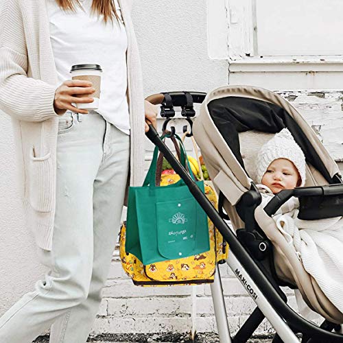Ganchos Carrito Bebé Universal Ganchos para Silla de Paseo 4 Pack Engancha de Cochecito Ganchos Para Cambiar Pañales (Negro)