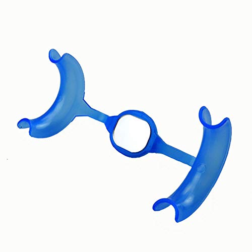 gancunsh Orales dentales Azules en Forma de M Boca Espejo Dientes Abiertos de Material plástico, la Hoja y el Labio en Forma de mejilla Retractor