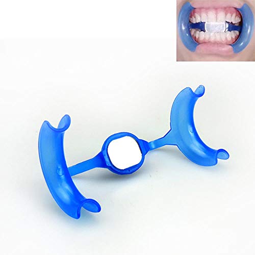 gancunsh Orales dentales Azules en Forma de M Boca Espejo Dientes Abiertos de Material plástico, la Hoja y el Labio en Forma de mejilla Retractor