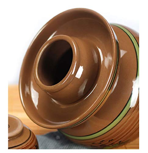 Gangkun Jarra de Kimchi, Jarra de salmuera doméstica de Barro Antiguo, Jarra de chucrut Vieja, Jarra de pepinillo-4 kg de Agua