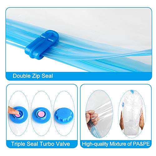 Gaoyong Bolsas Vacio Ropa, Bolsas Almacenaje Ropa,Bolsas Envasar al Vacio para Ropa Edredones Ropa de Cama Almohadas de Viaje（6 PCS Incluyen Bomba de Aire Grande）