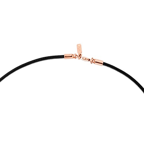 Gargantilla TOUS Chokers de Cuero en color negro de 0,2 cm con cierres en plata vermeil rosa